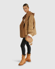 Women | Only You Quilted Utility Puffer Jacket | Camel