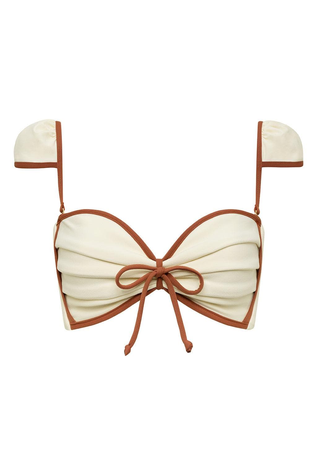 Cabana Bows Bikini Top | Oat Terracotta Binded