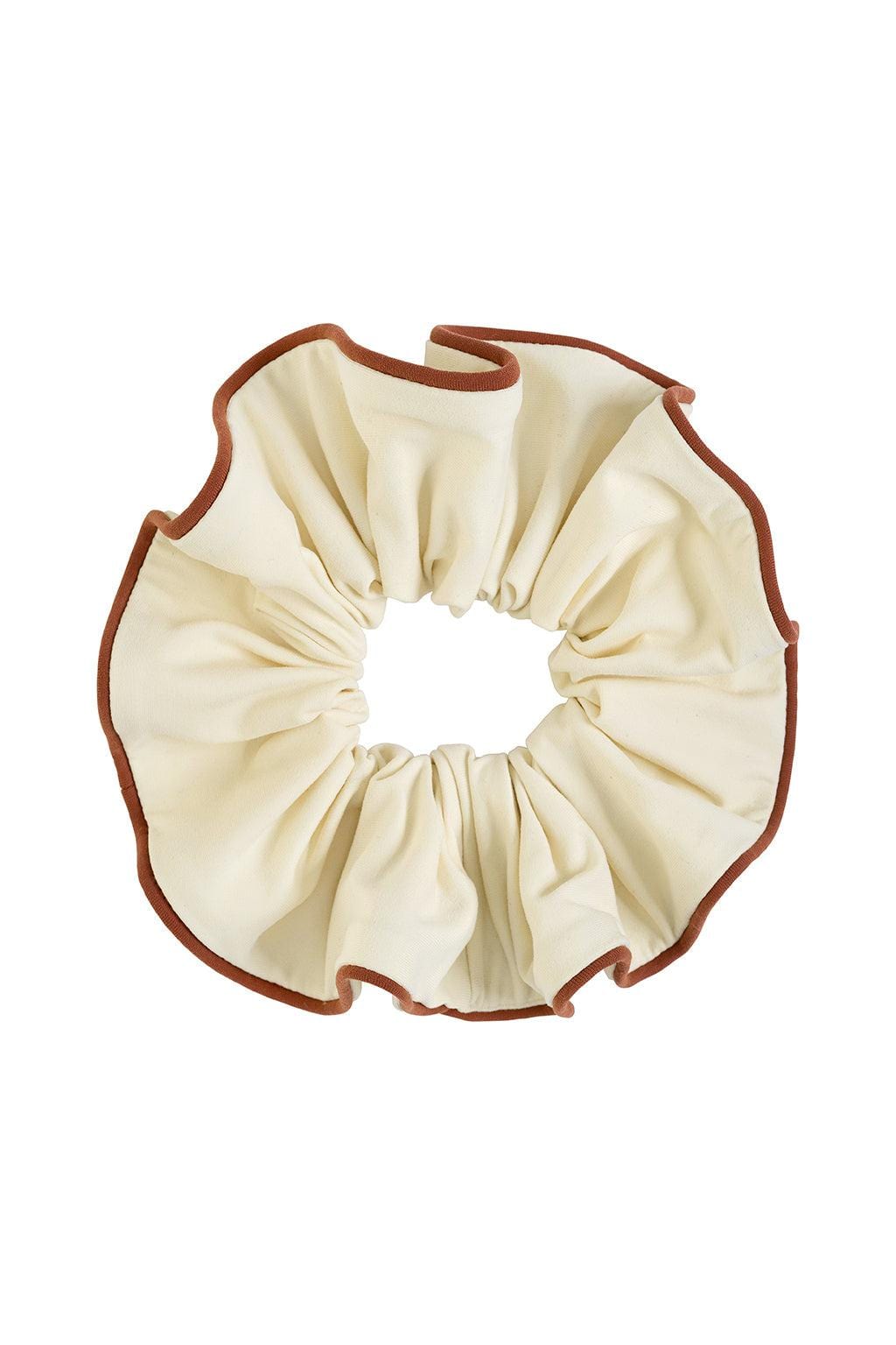 Piped Chunky Scrunchie | Oat Terracotta Binded