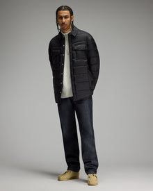 Mens | Nylon Quilted Shirt Jacket | Black