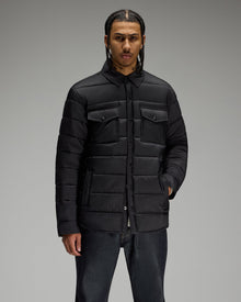 Mens | Nylon Quilted Shirt Jacket | Black