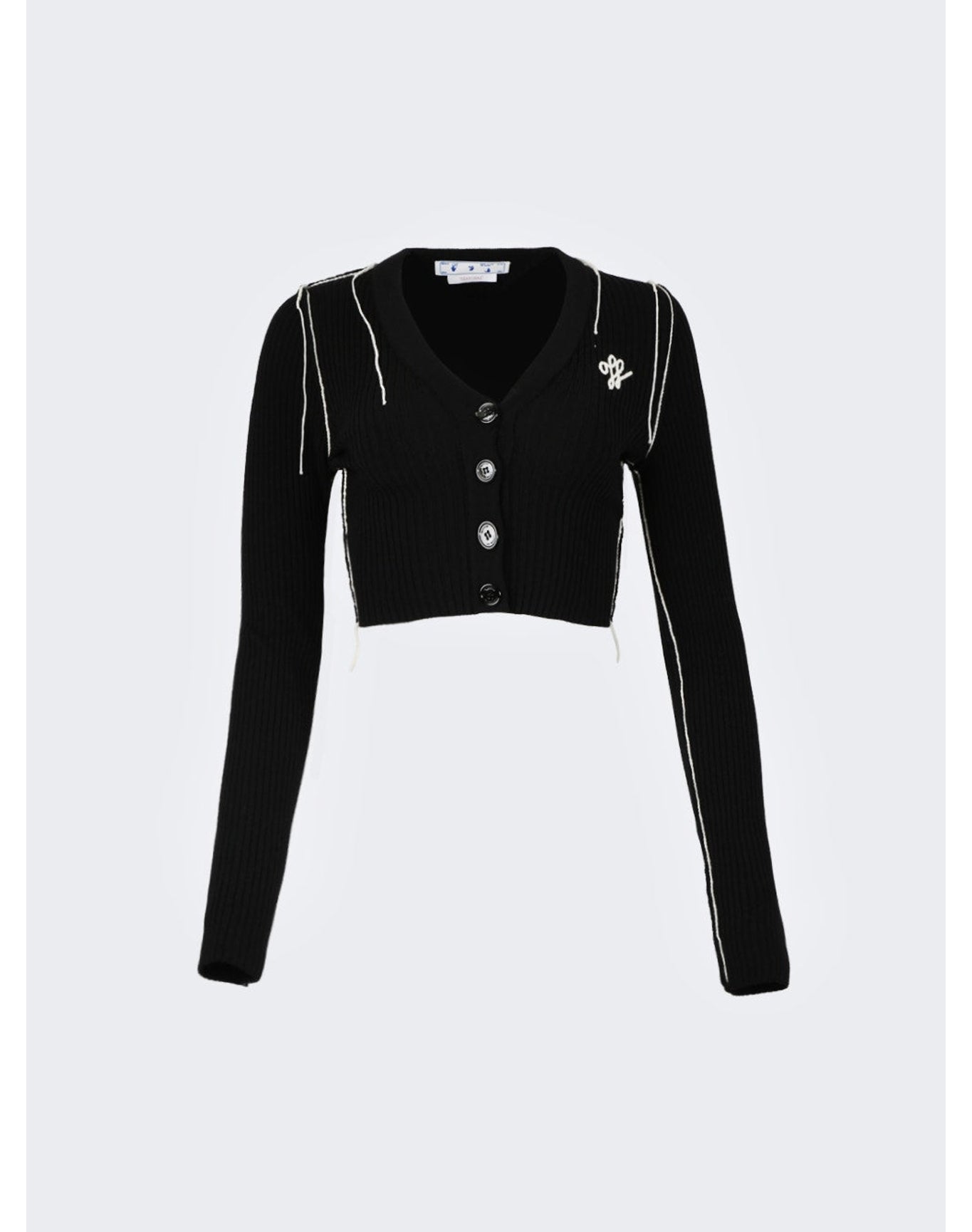 Off-White | Women | Outline Crop Cardigan | Black x White