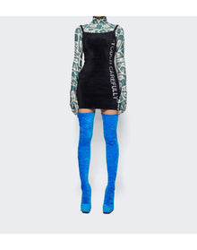 Off-White | Women | Quote Fuzzy Mini Dress | Black x White