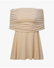 Off Shoulder Mini Dress | Champagne
