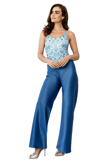 Olivette Satin Pants - Blue - Self - Adore