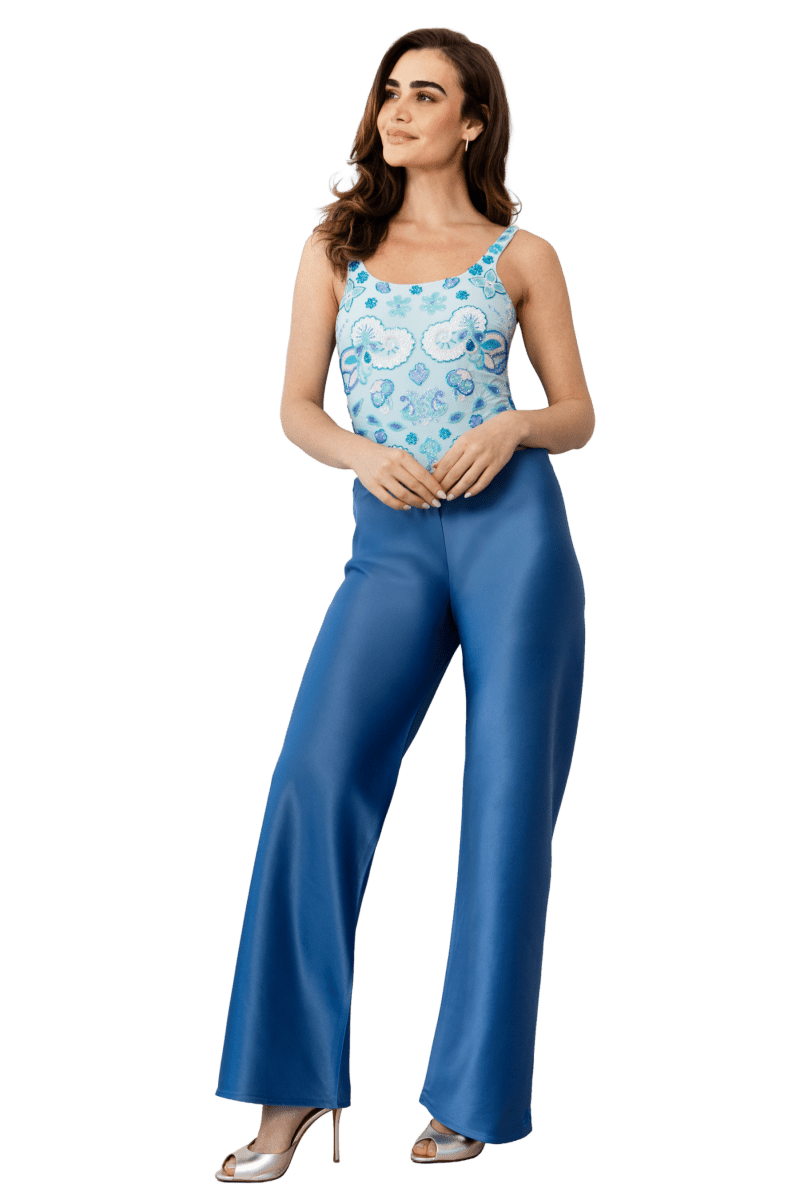 Olivette Satin Pants - Blue - Self - Adore