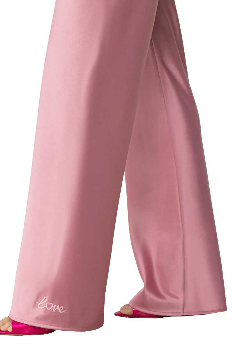 Olivette Satin Pants - Blush Pink - Self - Adore