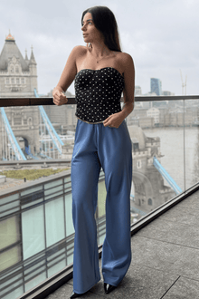 Olivette Satin Pants - Blue - Self - Adore