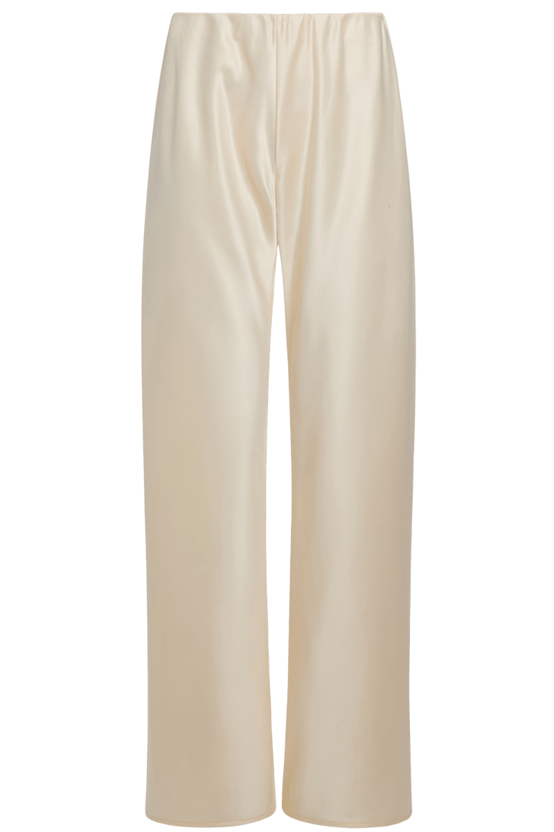 Olivette Satin Pants - Oat - Self-Adore