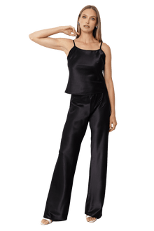Olivette Satin Top - Black - Self - Adore