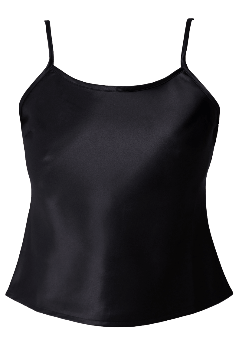 Olivette Satin Top - Black - Self - Adore