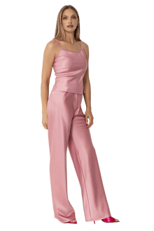 Olivette Satin Top - Blush Pink - Self - Adore