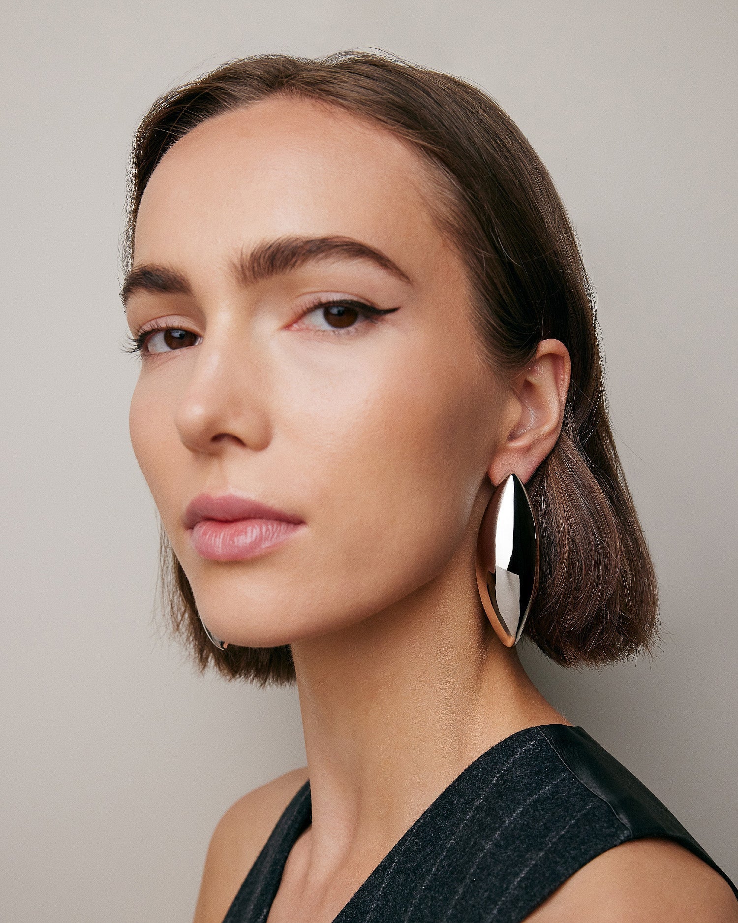 Puffy Dagger Earrings | Silver & Yellow Gold