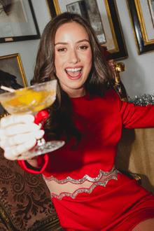 ONE33 SOCIAL | The Teagan Sequined Cutout Red Mini Cocktail Dress | Red