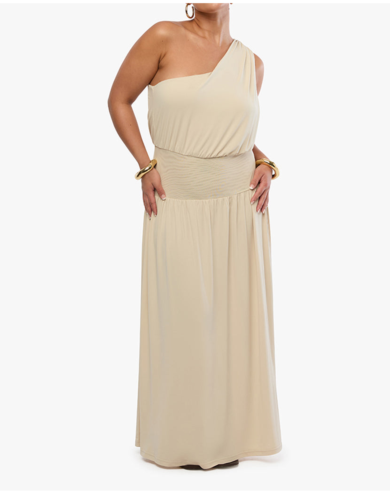One Shoulder Maxi Dress | Wood Ash
