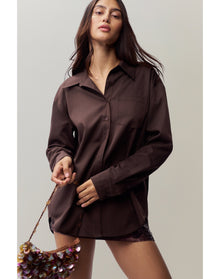 Oona Button Down | Chocolate