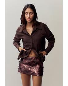 Oona Button Down | Chocolate