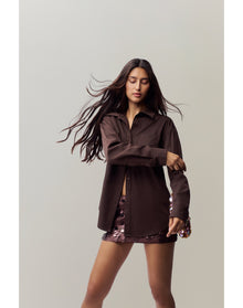 Oona Button Down | Chocolate