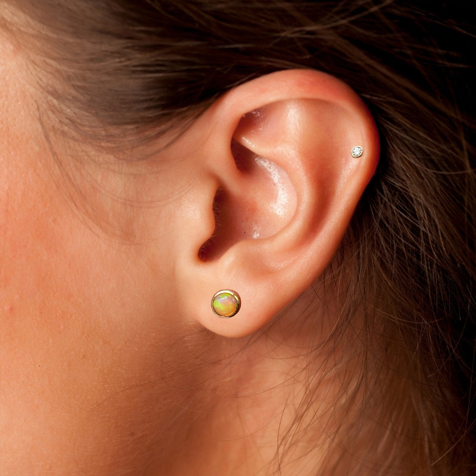 Ethiopian Opal Stud Earrings
