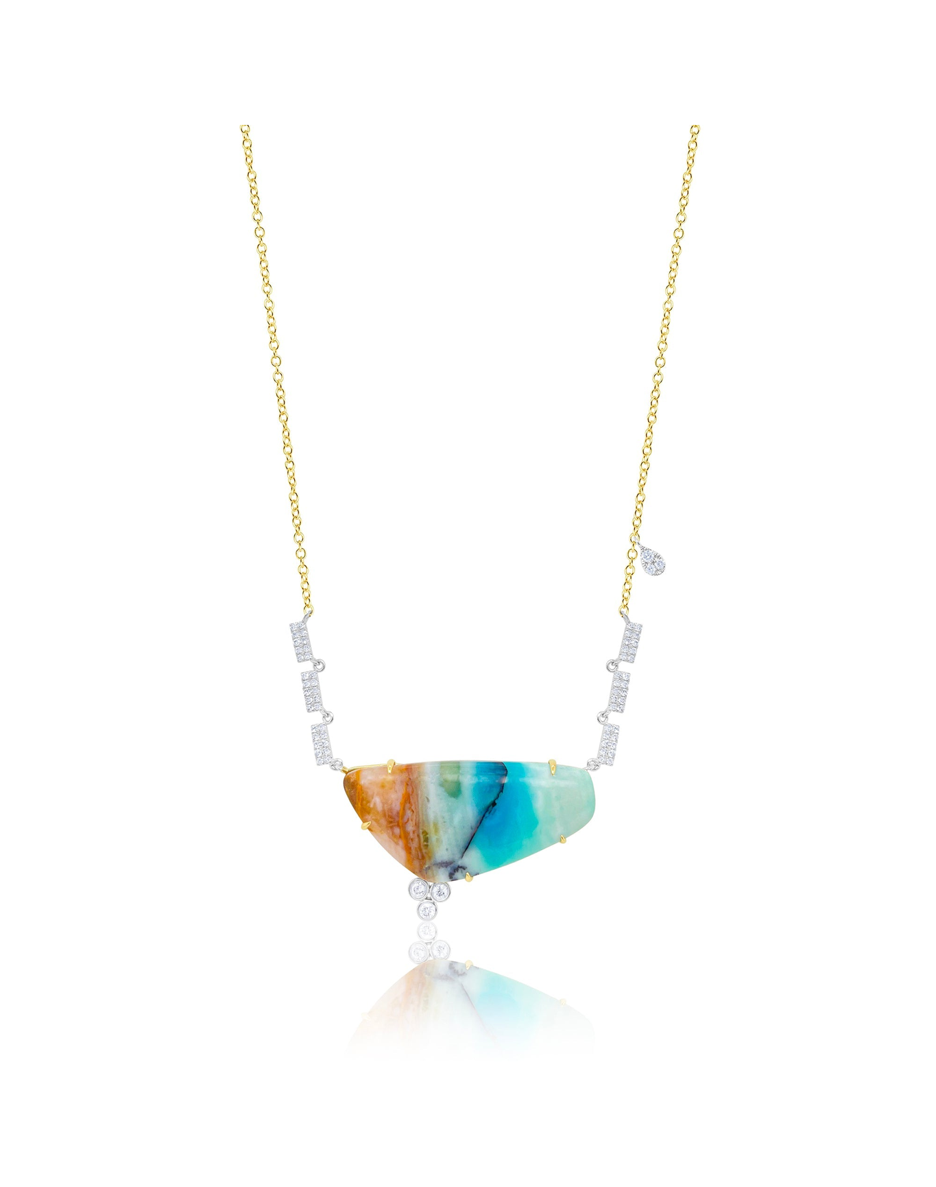 Opalized Wood Necklace | 14kt Yellow Gold (V2)