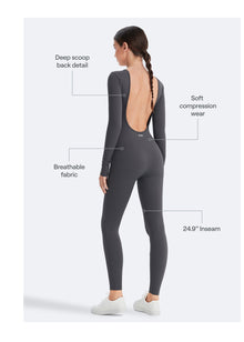 Open Back Jumpsuit | Slate Gray