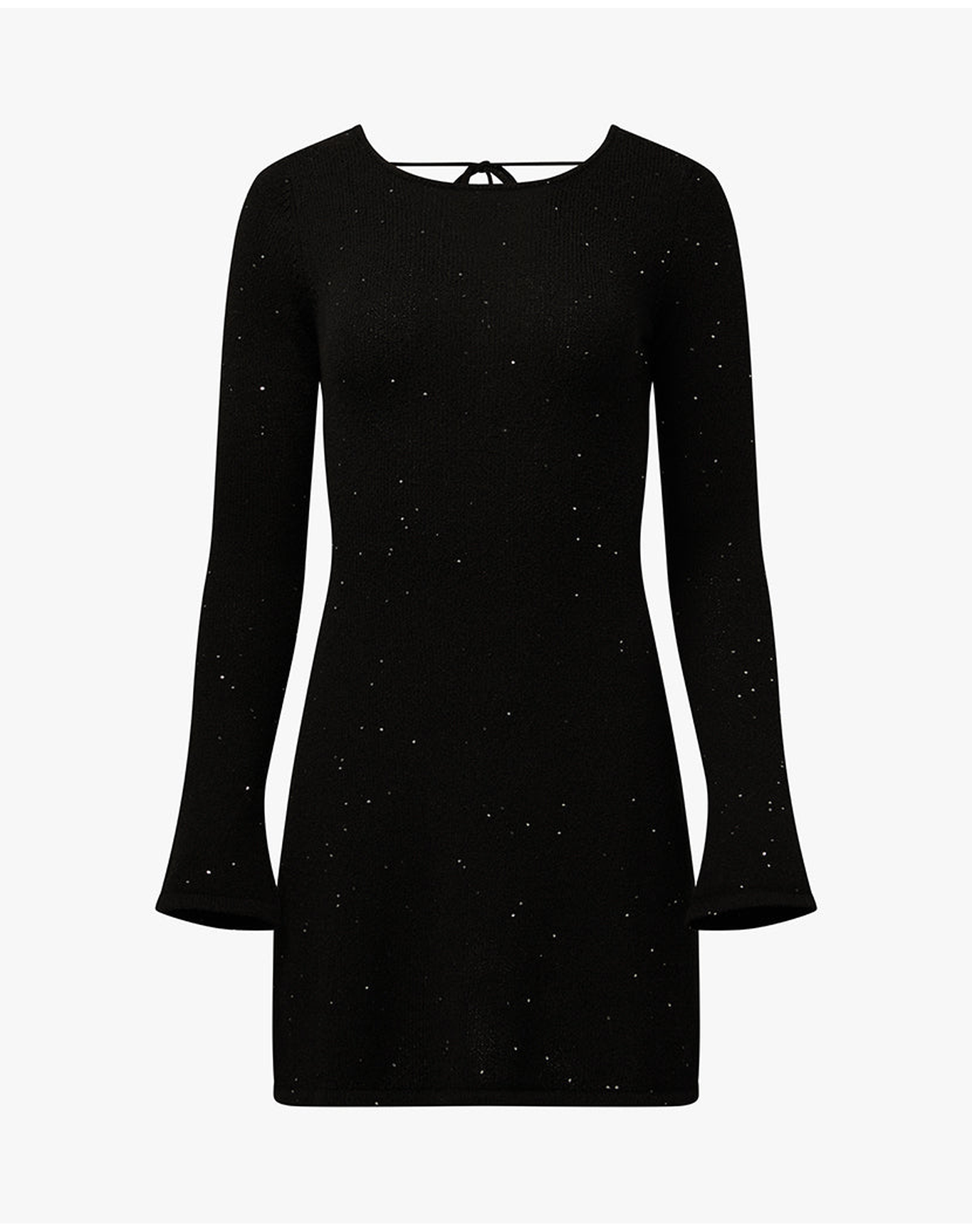 Open Back Knit Mini Dress | Black