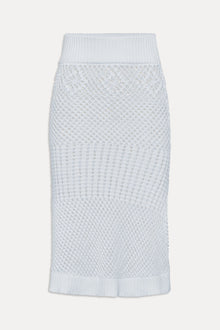 Orchard Crochet Midi Skirt White