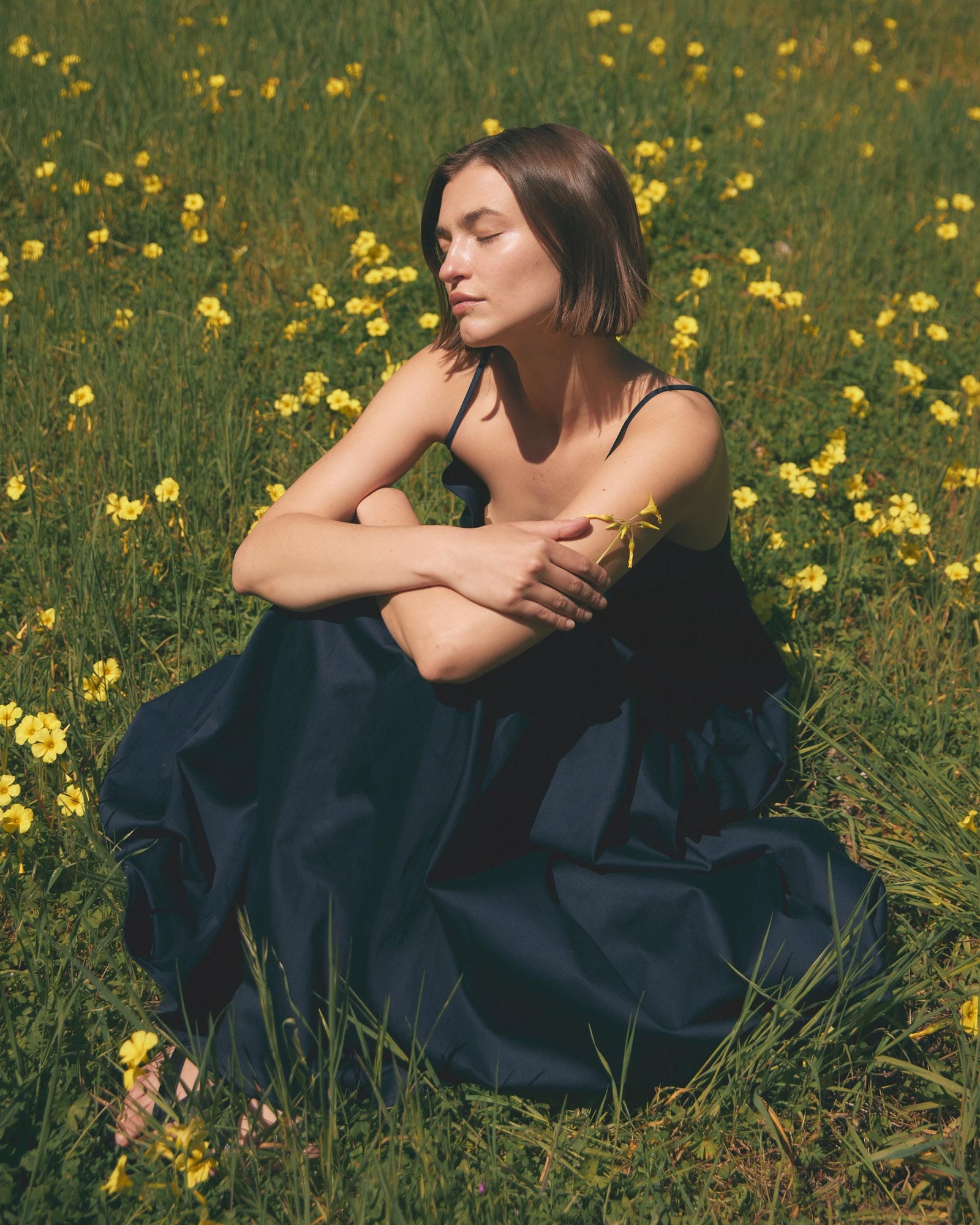 Helena | Orchid Sweetheart-Neck Tiered Cotton Maxi Dress in Size Small