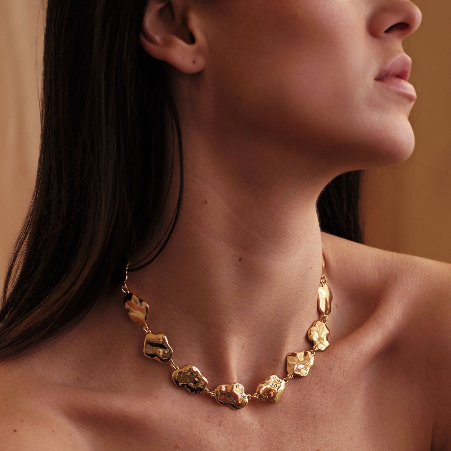 Ria Necklace | Mother of Pearl | 14K Gold Plated Brass