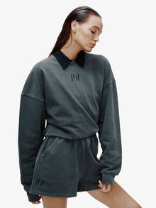 Unisex | Oversized French Terry Crew | Black