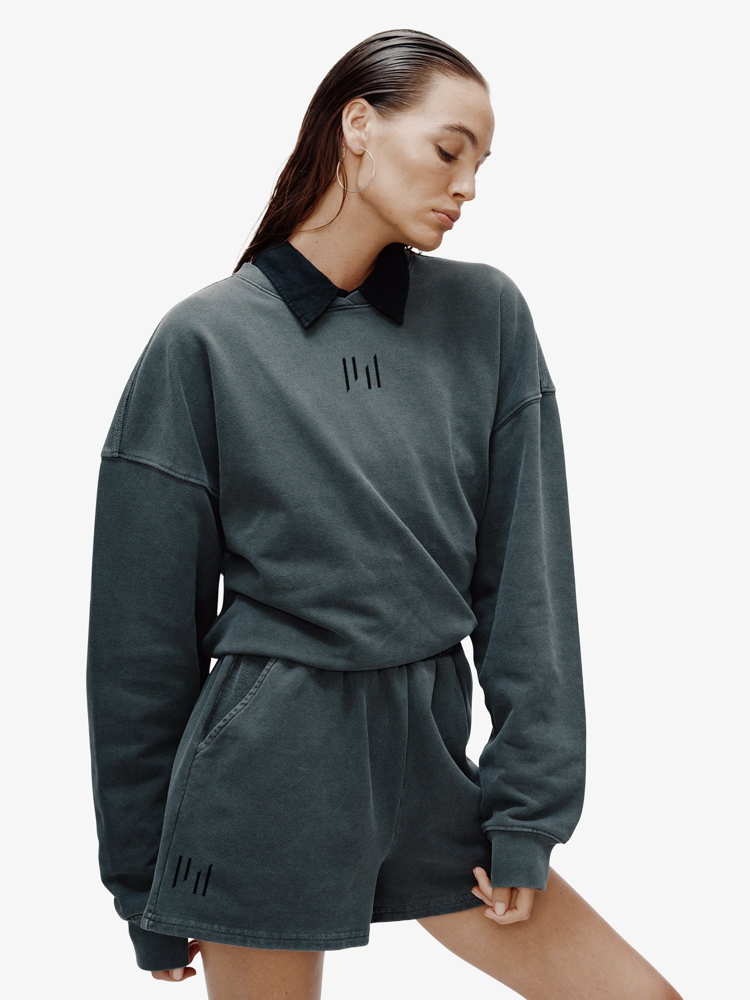 Unisex | Oversized French Terry Crew | Black