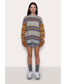 Oversized Crewneck | Blue Multi
