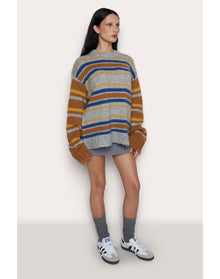 Oversized Crewneck | Blue Multi