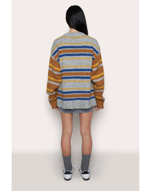 Oversized Crewneck | Blue Multi