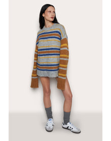 Oversized Crewneck | Blue Multi