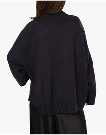 Oversized Funnel Neck Sweater | Navy