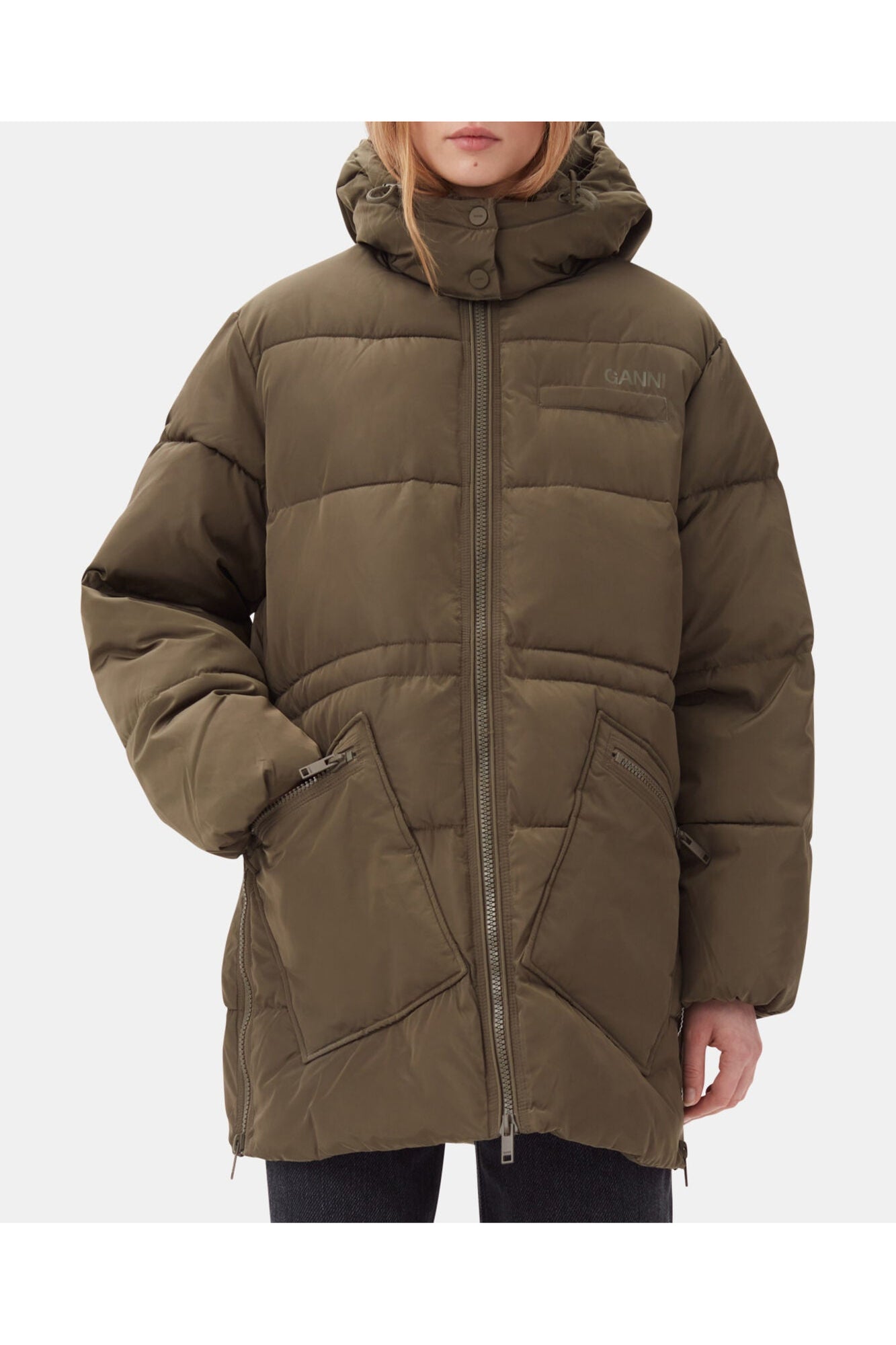 Oversized Tech Puffer Midi Jacket | Kalamata