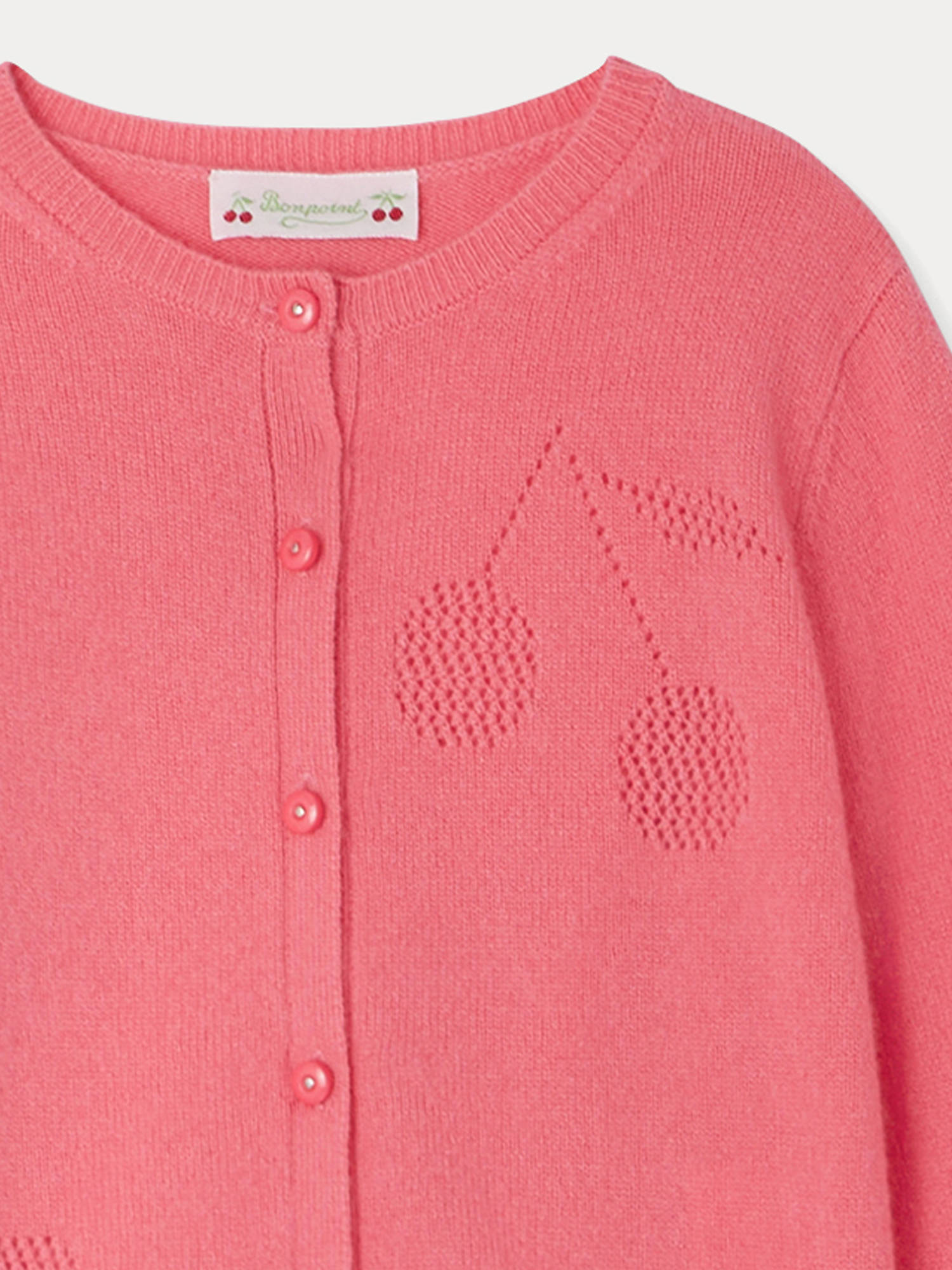 Girl | Ginger Cardigan In Dark Pink Cashmere | Bubblegum Pink
