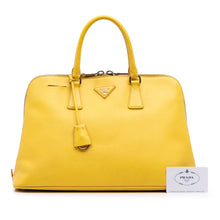 Prada | Pre-Owned Large Saffiano Lux Promenade Satchel | Yellow