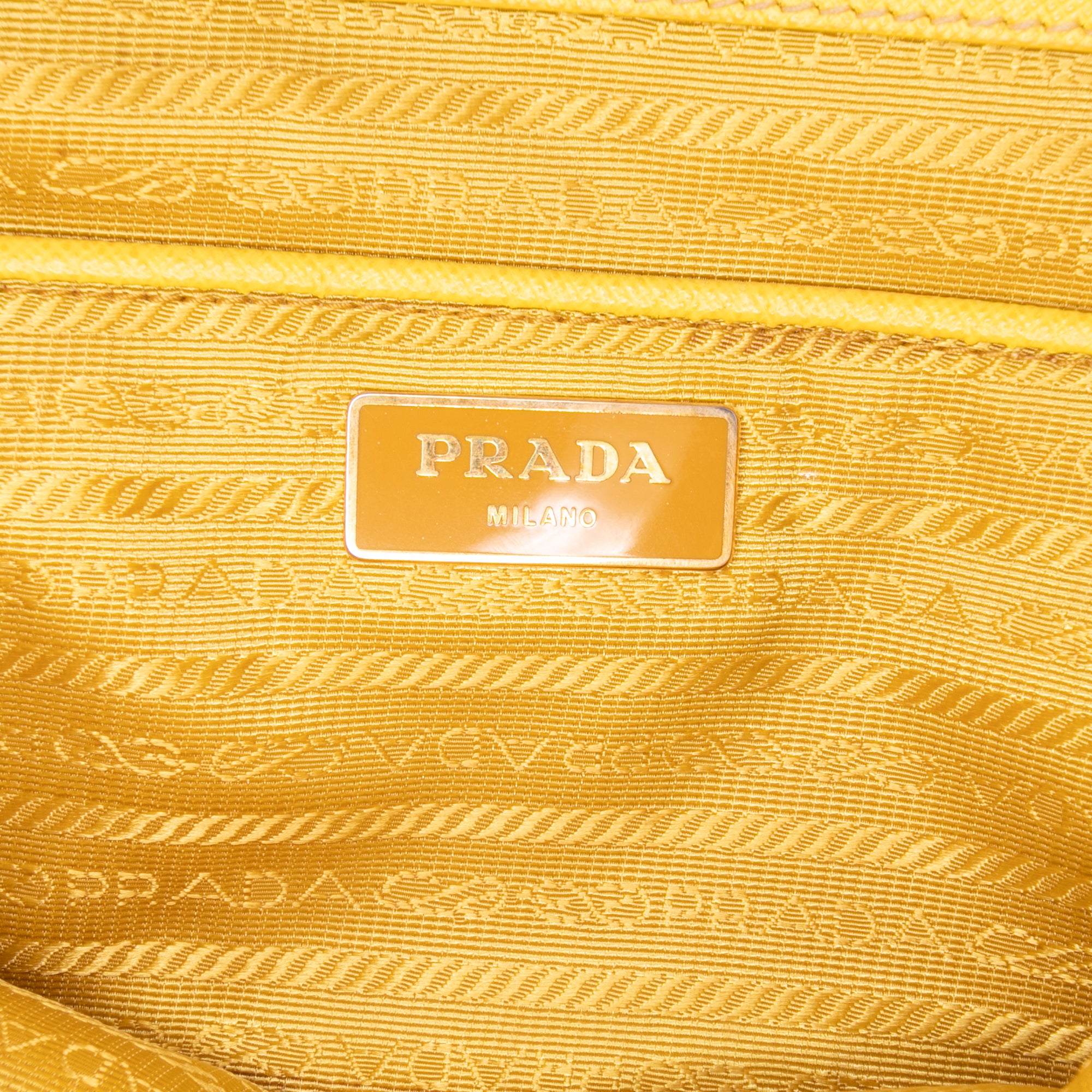 Prada | Pre-Owned Large Saffiano Lux Promenade Satchel | Yellow