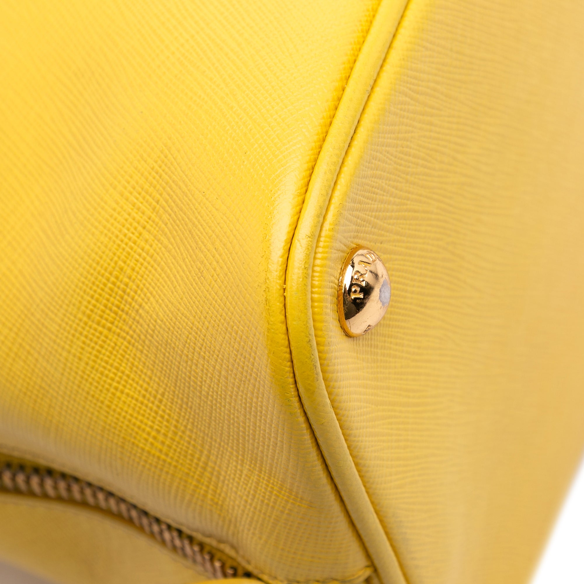 Prada | Pre-Owned Large Saffiano Lux Promenade Satchel | Yellow