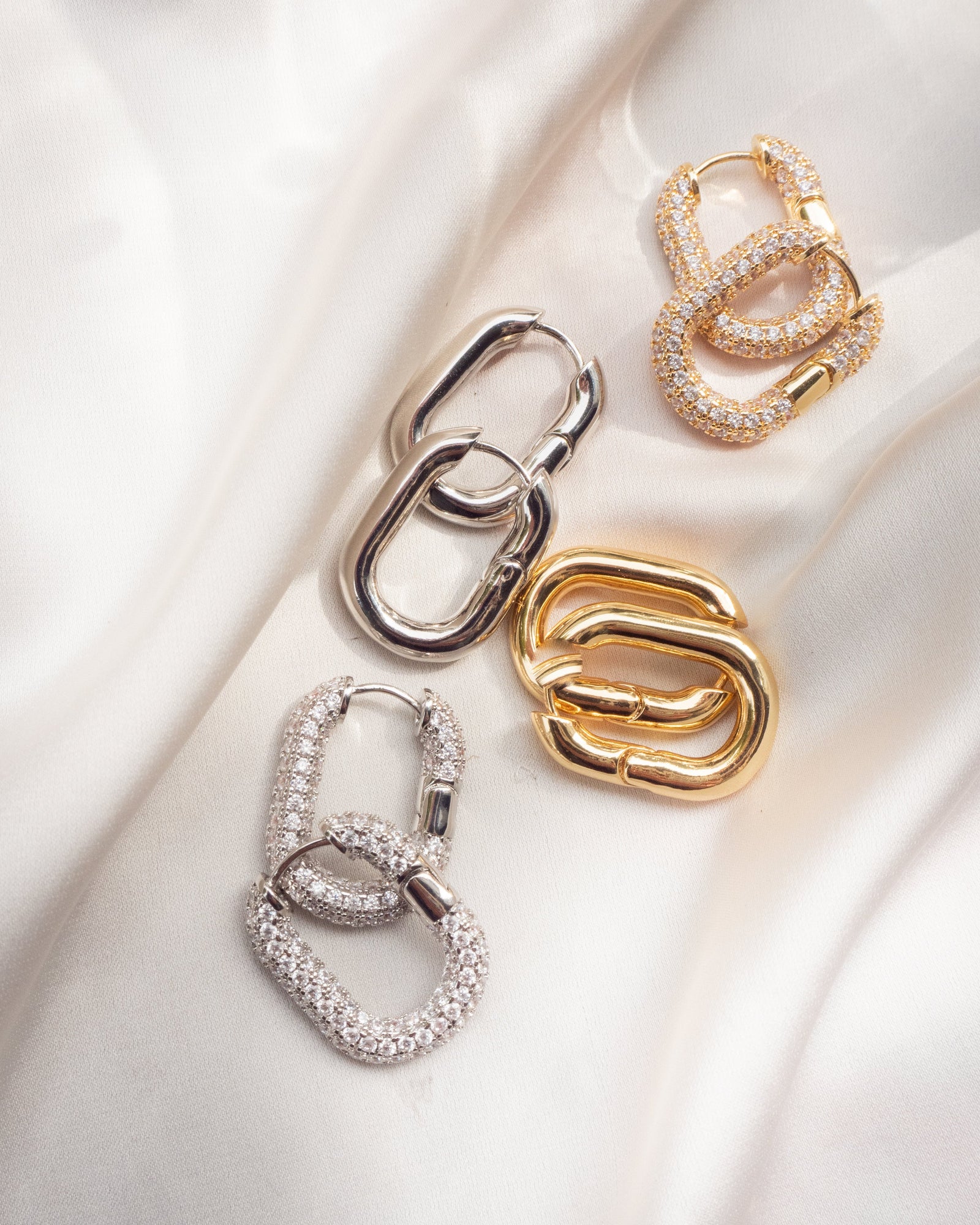 XL Chain Link Hoops - Gold | Plated Gold