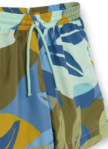 Beach Boxer Shorts with Leaf Motif | Aviatore