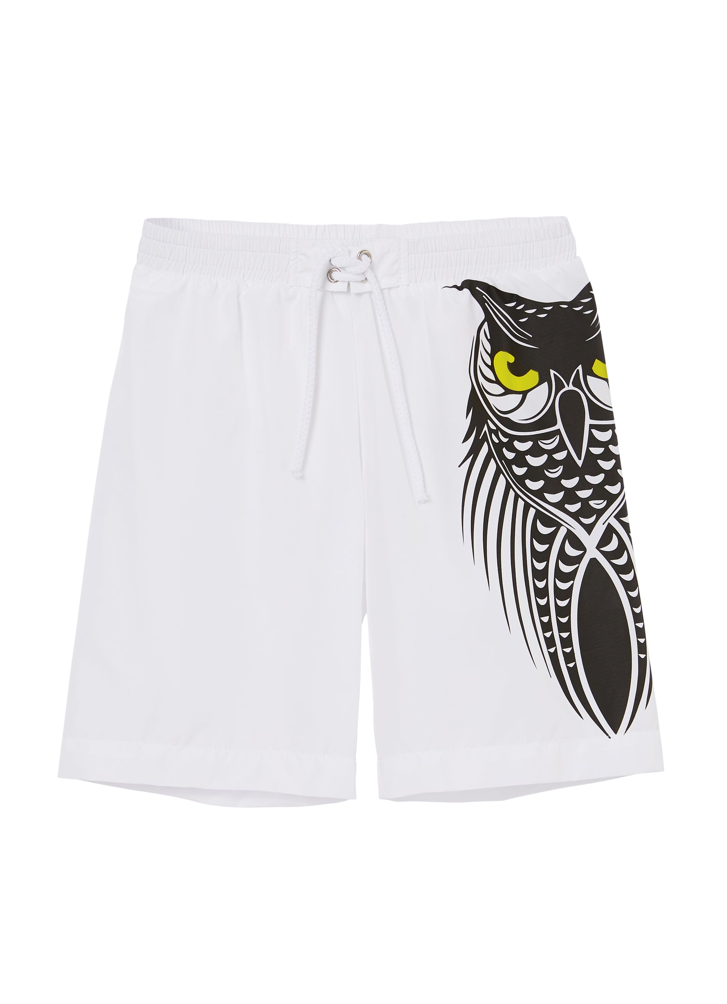 Boys | Beach Boxer Shorts with Owl Tattoo Print | White