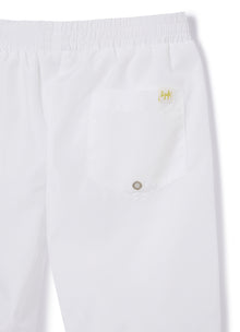 Beach Boxer Shorts with Owl Tattoo Print | White