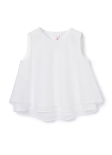 Sleeveless Cotton Voile Top | White