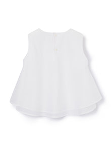Sleeveless Cotton Voile Top | White
