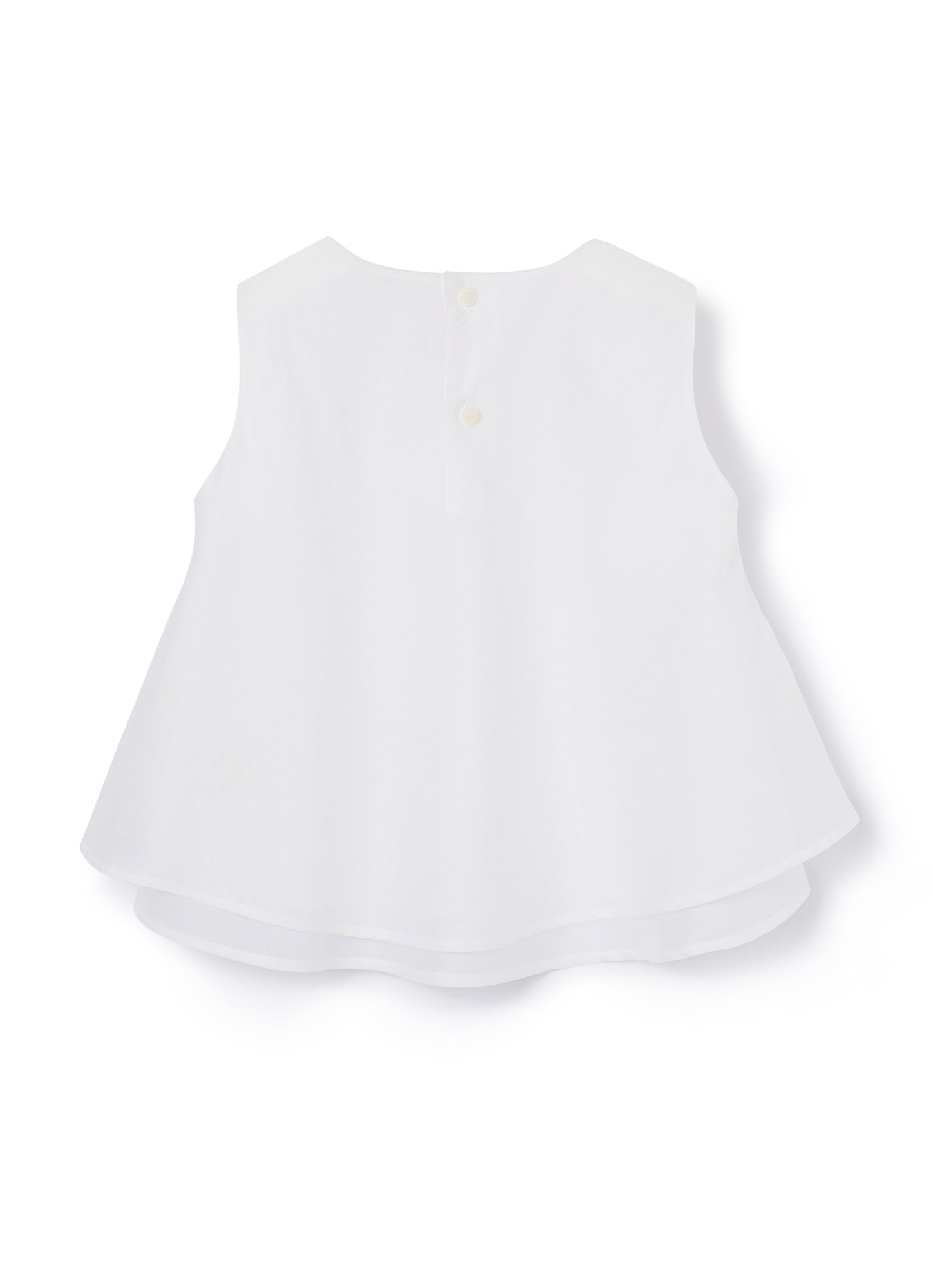Sleeveless Cotton Voile Top | White