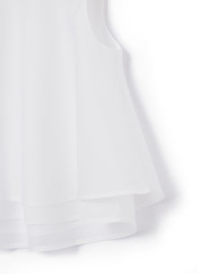 Sleeveless Cotton Voile Top | White