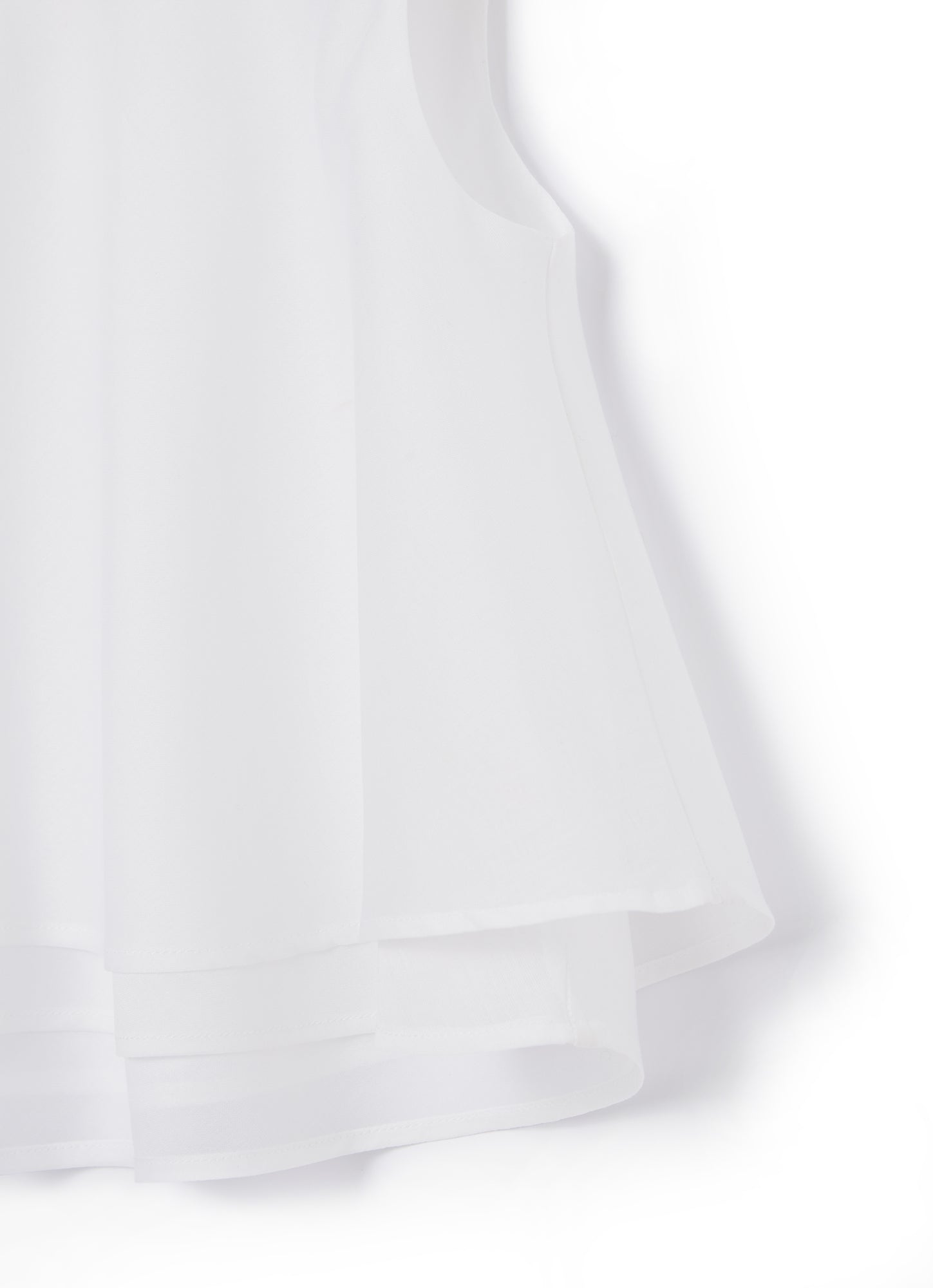 Sleeveless Cotton Voile Top | White